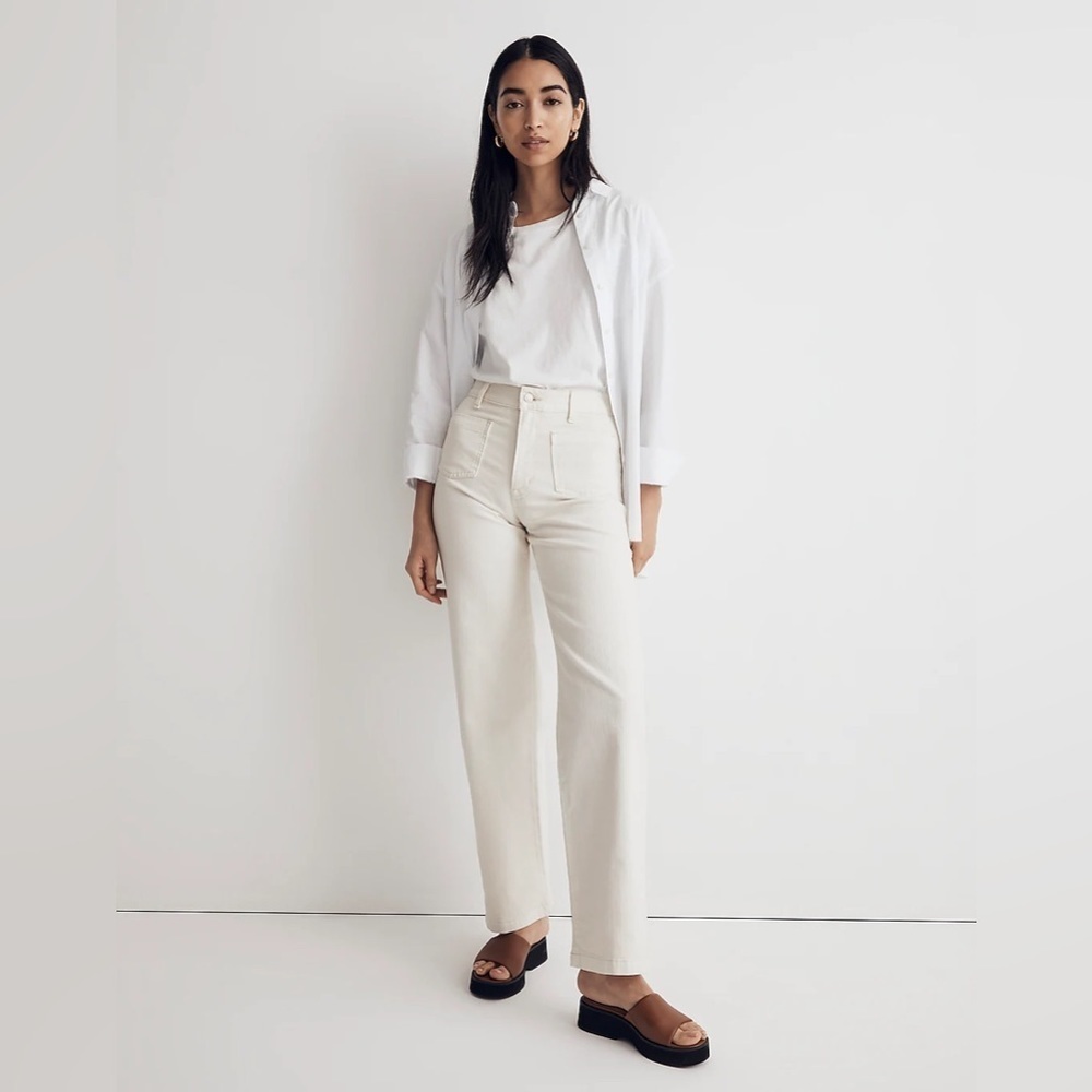 Madewell The Perfect Vintage Wide-Leg Jean Patch-Pocket in Vintage Canvas